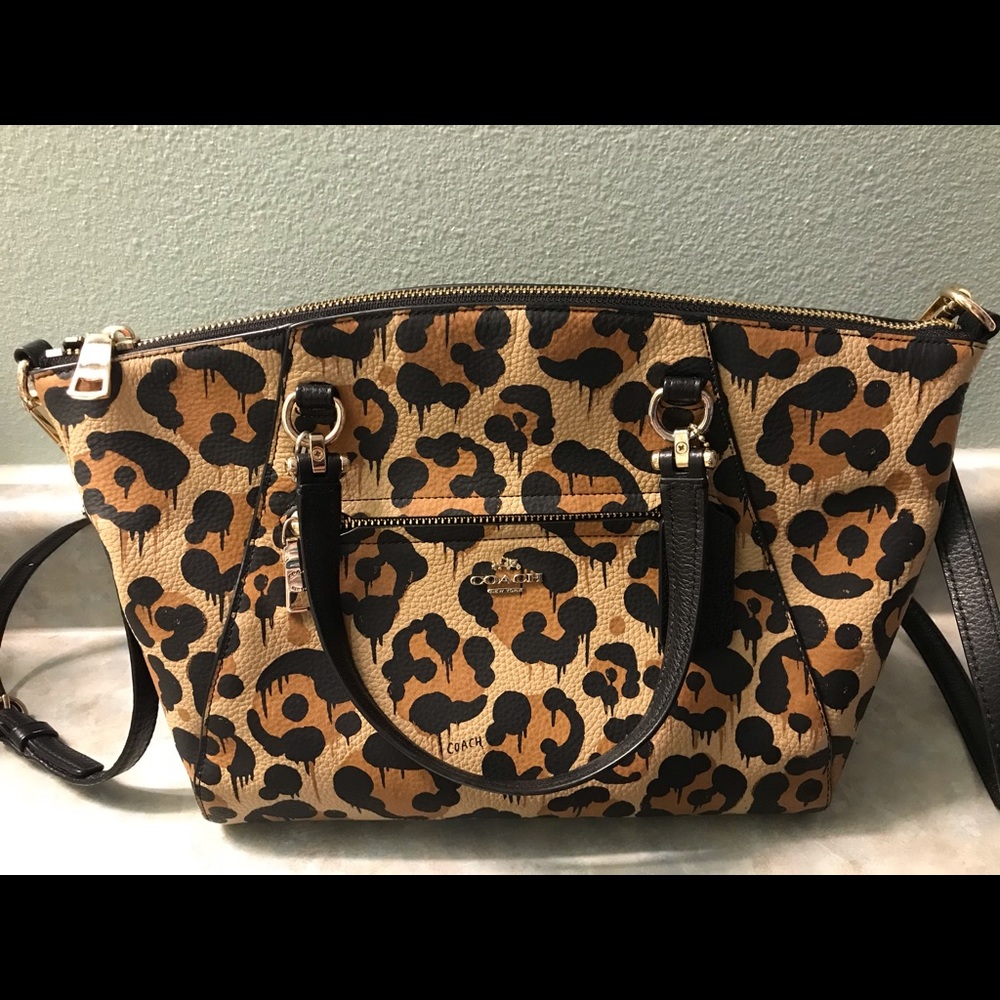 COACH Ocelot Medium Satchel Crossbody